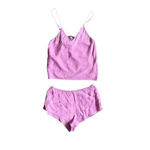 Victoria's Secret Sleepwear Satin Open-Back Cami Top & Mini Shorts Set Sexy PJ S